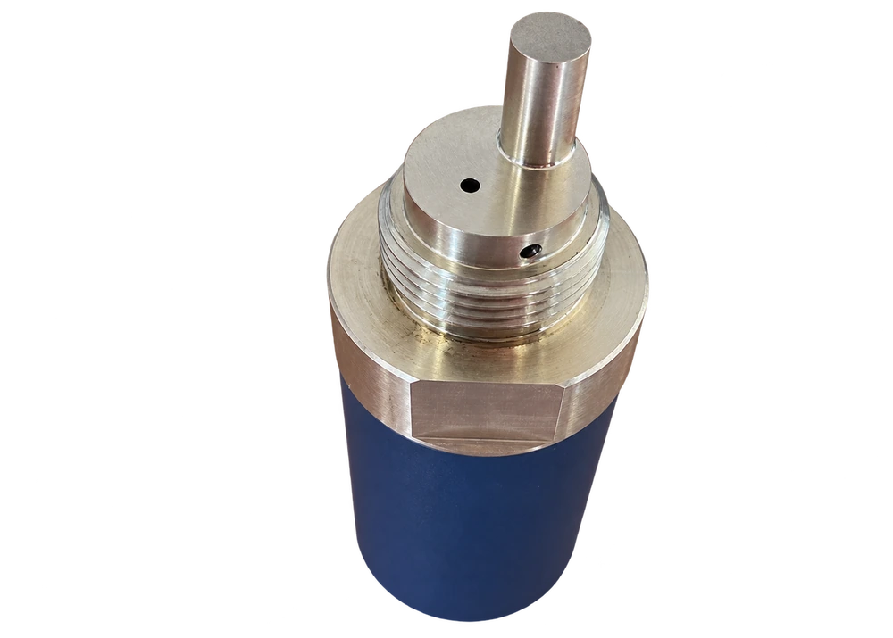 Close view of the brass pressure fitting and the offset water-temperature probe on the EMD Utility sensor